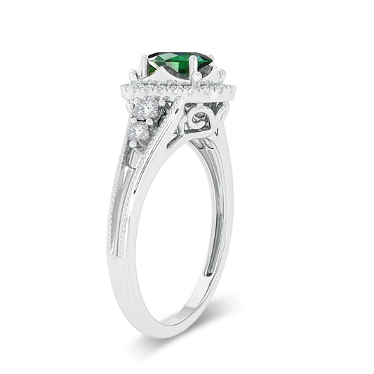 0.10 ct Emerald & Diamond Ring in 14K Gold