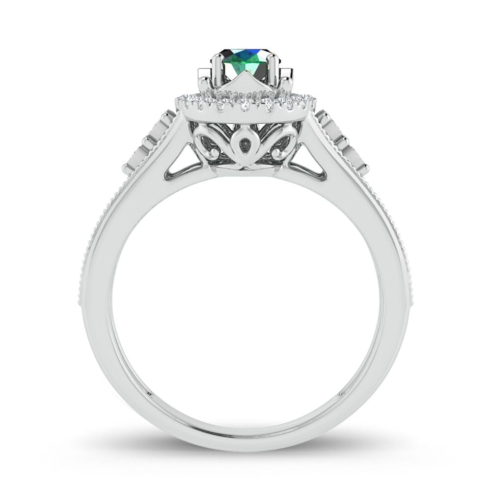 0.10 ct Emerald & Diamond Ring in 14K Gold