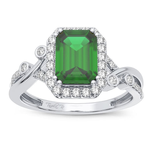 0.50 ct Emerald & Diamond Ring in 14K Gold