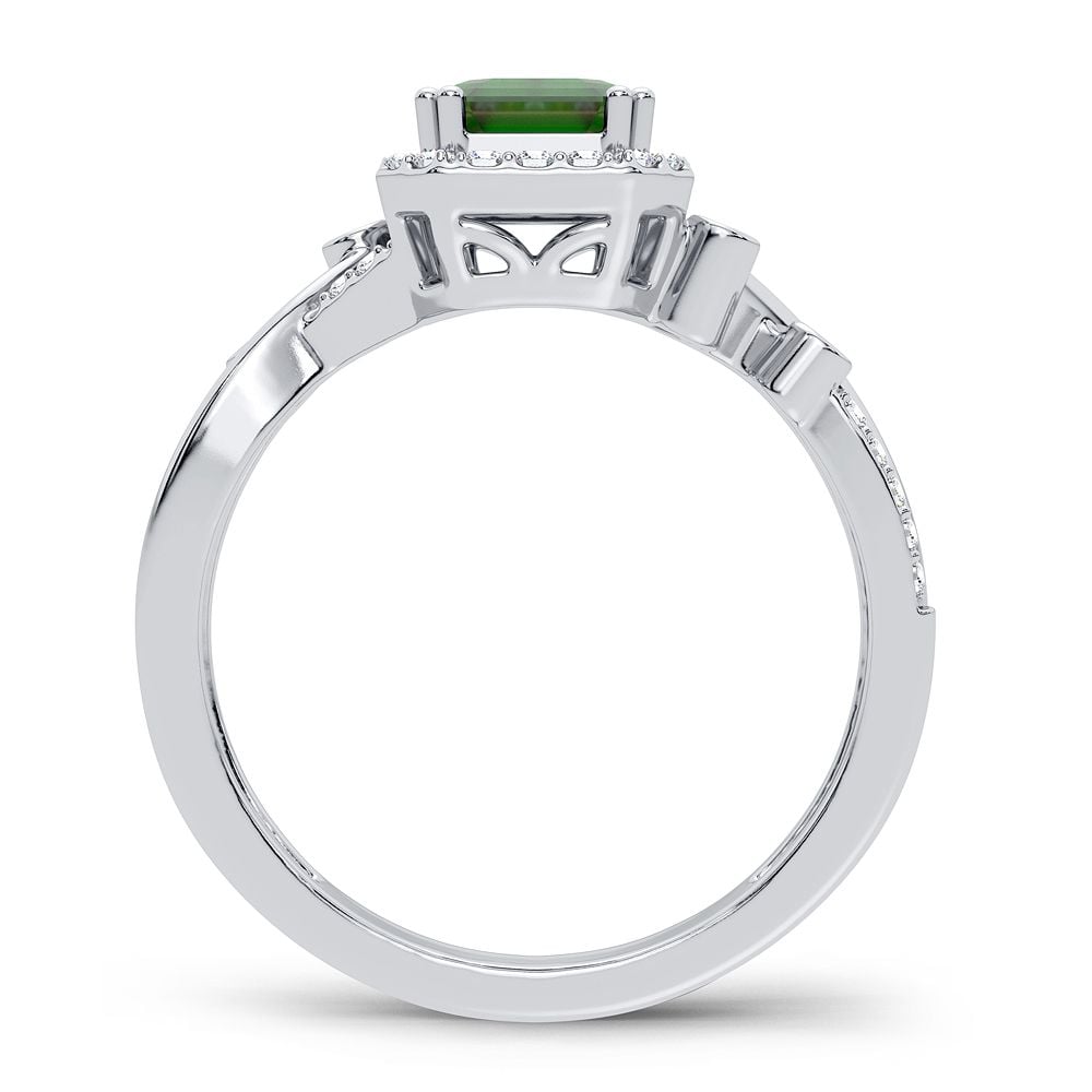 0.50 ct Emerald & Diamond Ring in 14K Gold