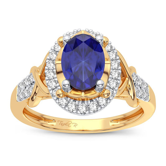 0.16 ct Sapphire & Diamond Ring in 14K Gold