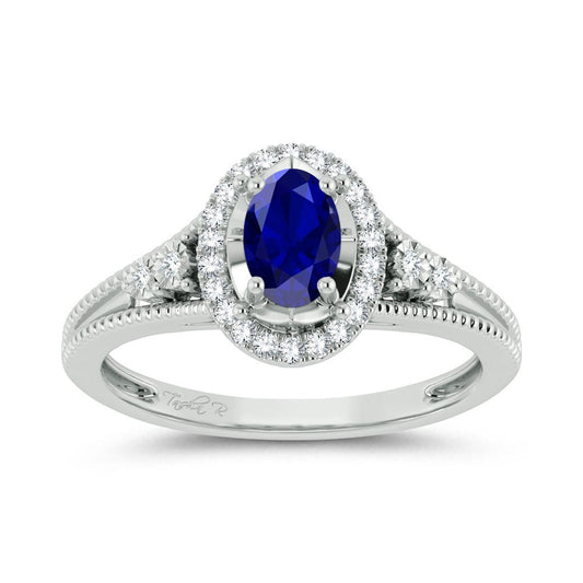 0.10 ct Sapphire & Diamond Ring in 14K Gold