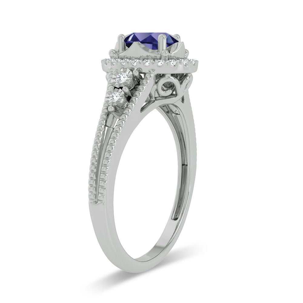 0.10 ct Sapphire & Diamond Ring in 14K Gold