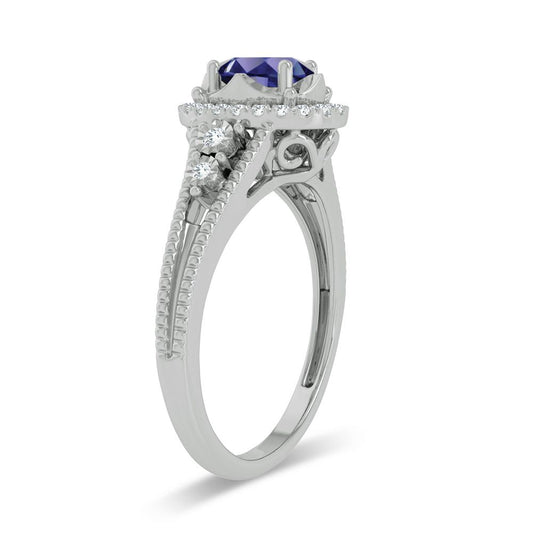 0.10 ct Sapphire & Diamond Ring in 14K Gold
