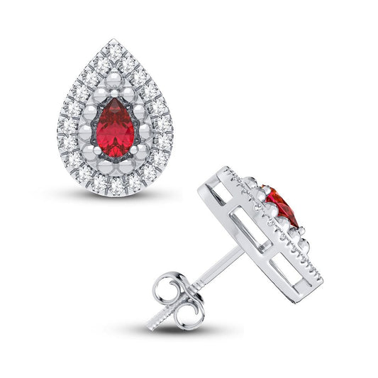 0.20 ct Diamond & Gemstone Earrings in 14K Gold