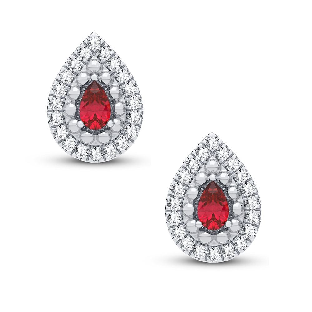 0.20 ct Diamond & Gemstone Earrings in 14K Gold