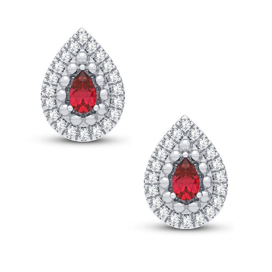 0.20 ct Diamond & Gemstone Earrings in 14K Gold