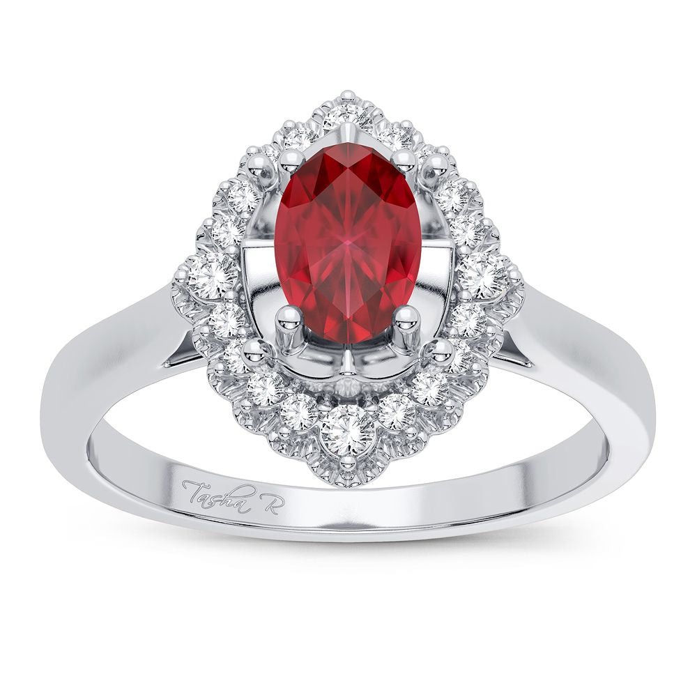 0.12 ct Ruby & Diamond Ring in 14K Gold