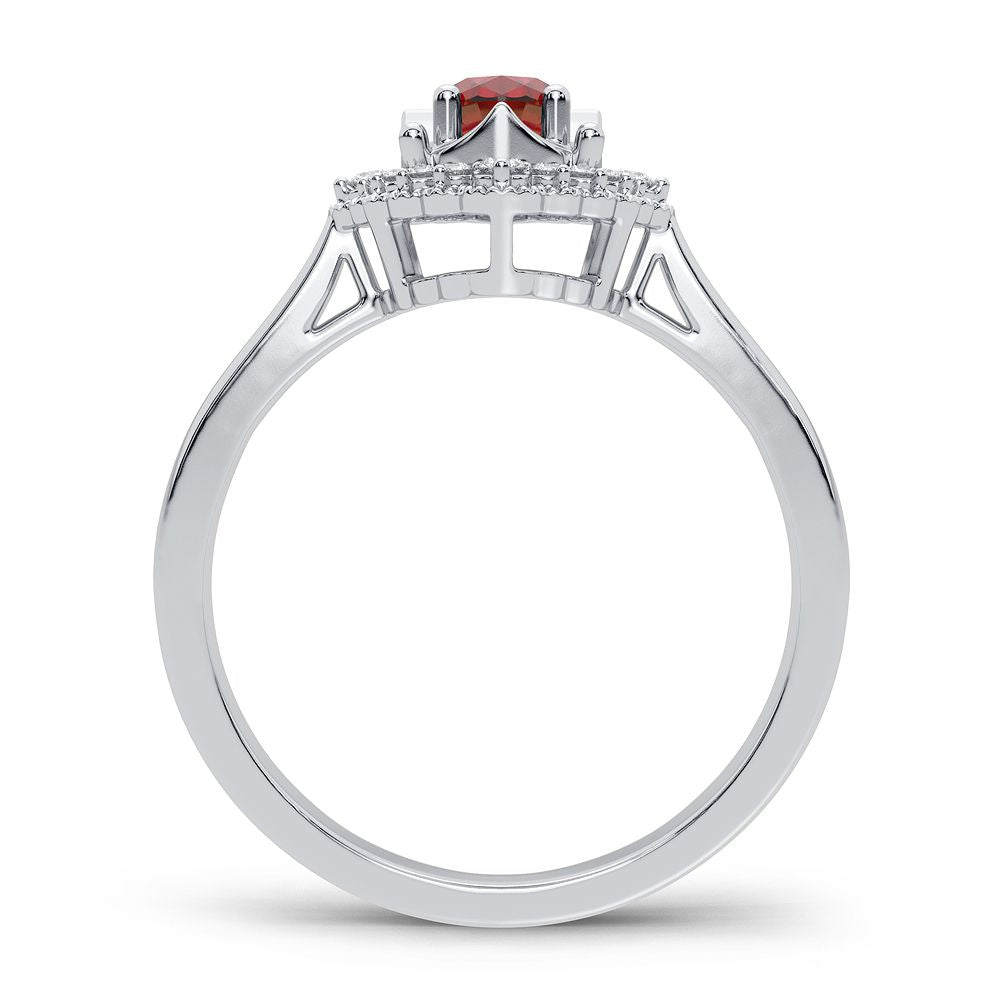0.12 ct Ruby & Diamond Ring in 14K Gold