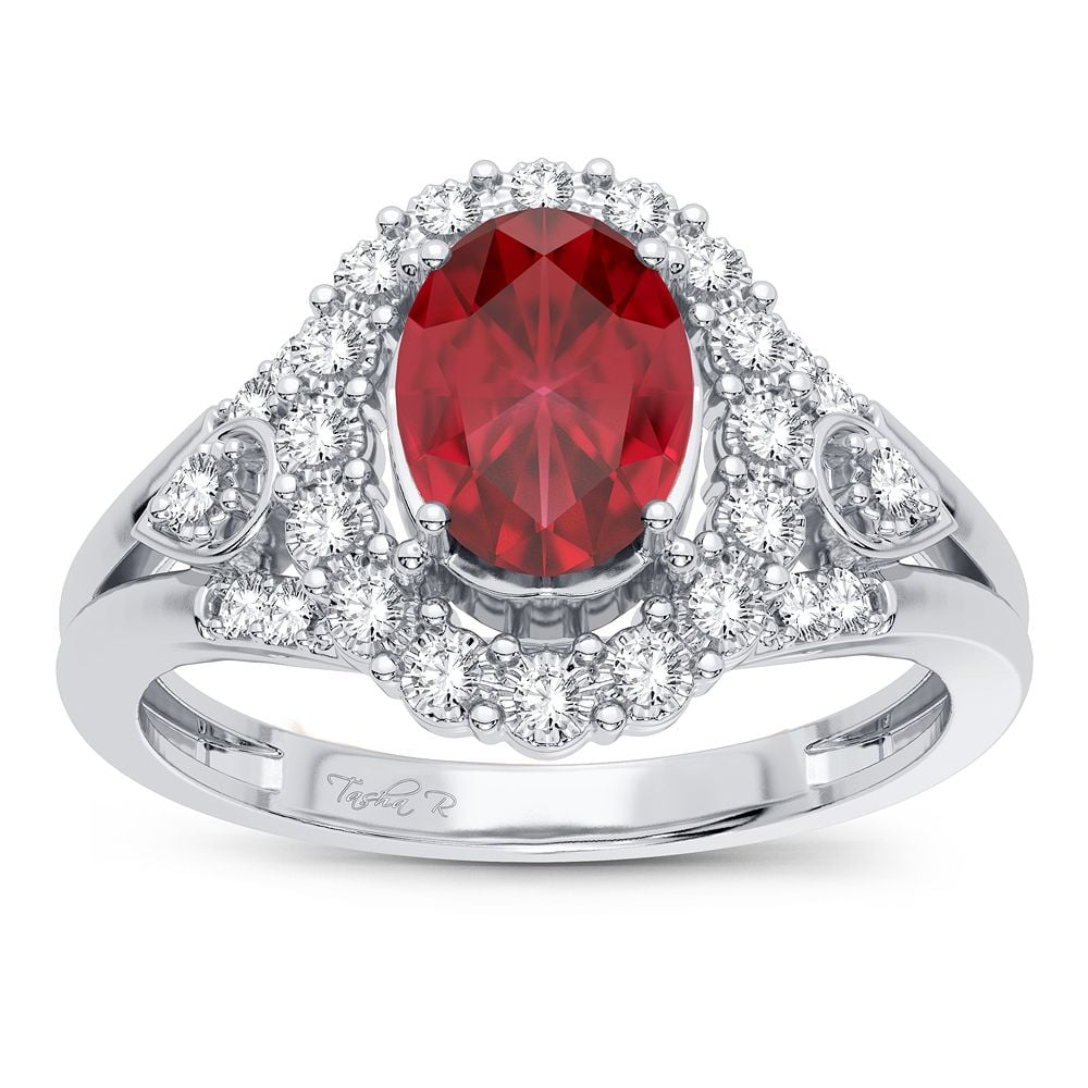 0.10 ct Ruby & Diamond Ring in 14K Gold