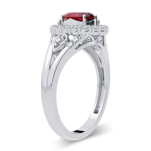 0.10 ct Ruby & Diamond Ring in 14K Gold