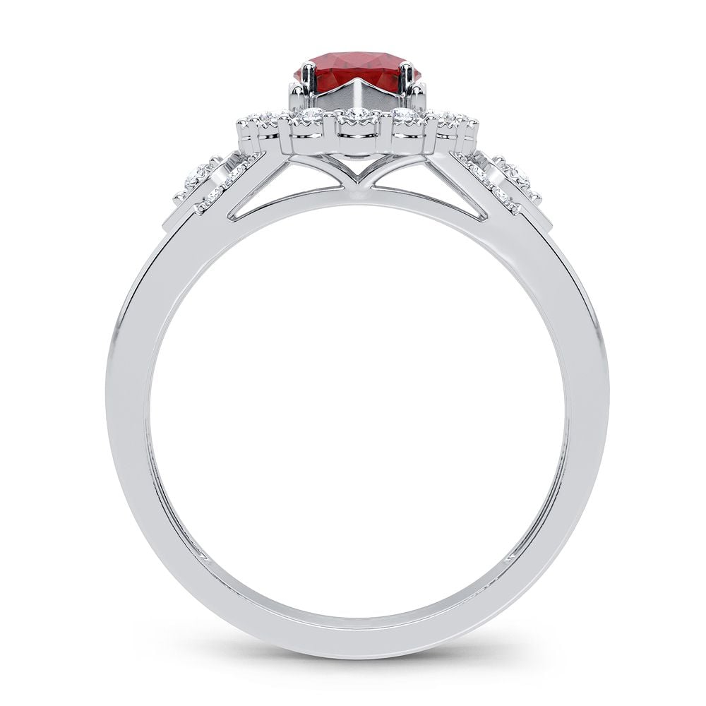 0.10 ct Ruby & Diamond Ring in 14K Gold