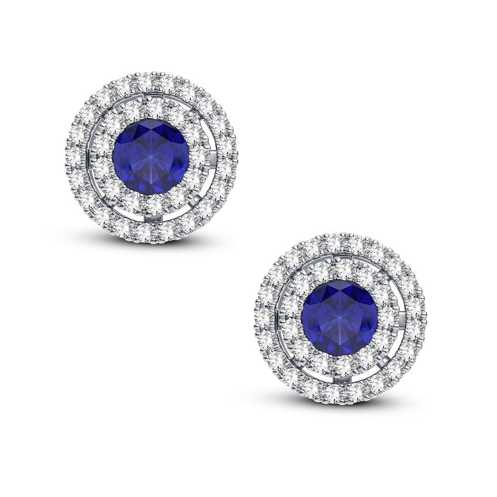 0.28 ct Sapphire & Diamond Earrings in 14K Gold