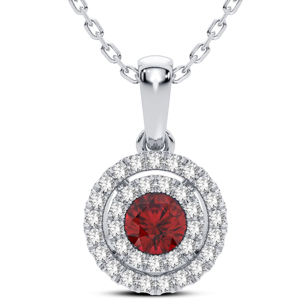 0.14 ct Ruby & Diamond Pendant in 14K Gold