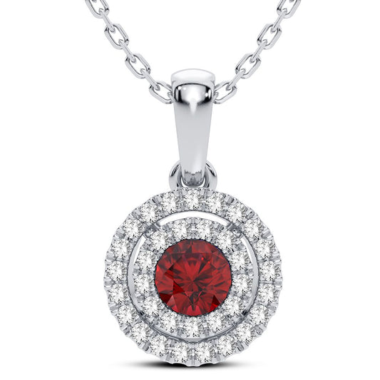 0.14 ct Ruby & Diamond Pendant in 14K Gold