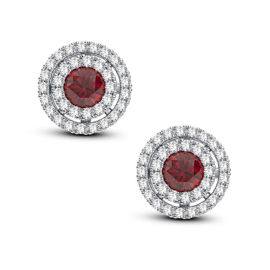 0.28 ct Ruby & Diamond Earrings in 14K Gold
