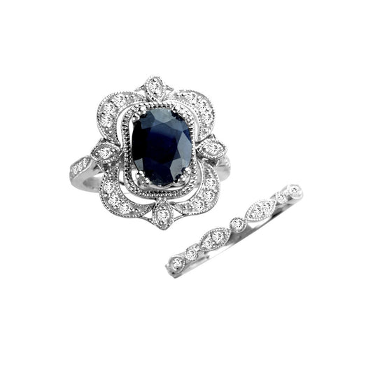 0.50 ct Sapphire & Diamond Ring in 14K Gold