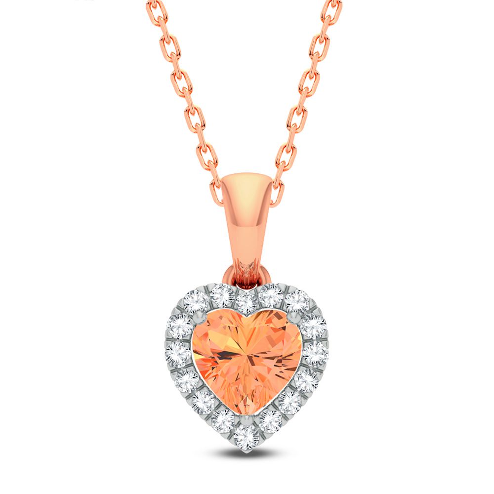 0.20 ct Diamond & Morganite Pendant in 14K Gold