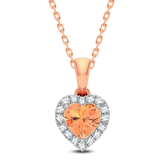 0.20 ct Diamond & Morganite Pendant in 14K Gold