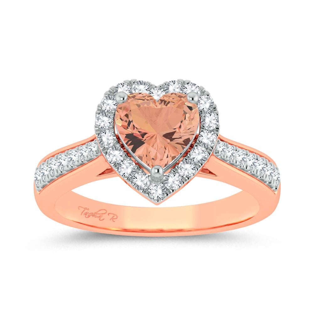 0.33 ct Morganite & Diamond Ring in 14K Gold