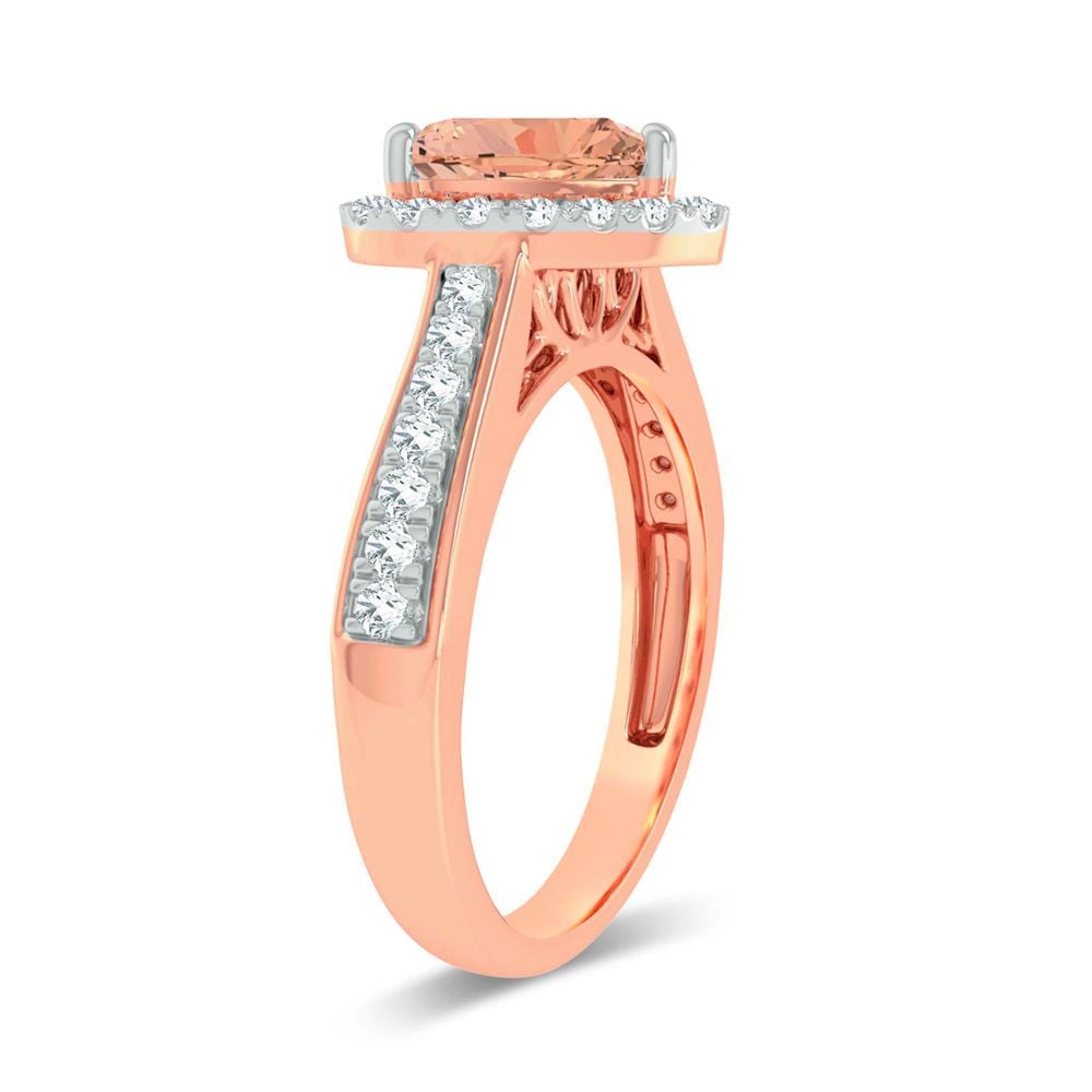 0.33 ct Morganite & Diamond Ring in 14K Gold