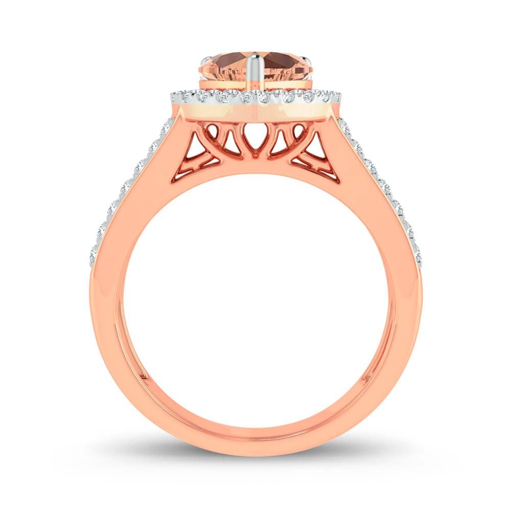 0.33 ct Morganite & Diamond Ring in 14K Gold