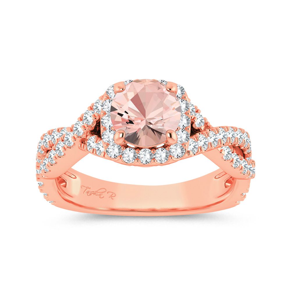0.62 ct Morganite & Diamond Ring in 14K Gold