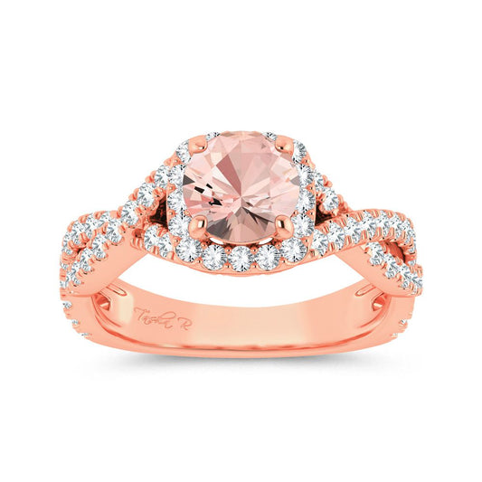 0.62 ct Morganite & Diamond Ring in 14K Gold