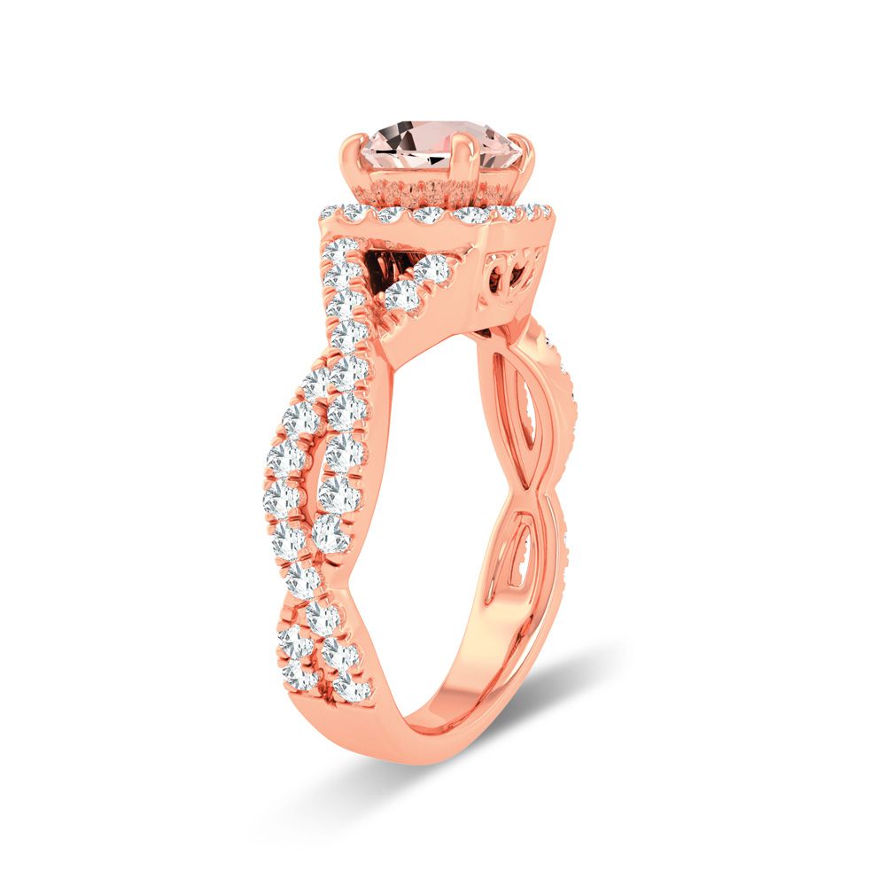 0.62 ct Morganite & Diamond Ring in 14K Gold