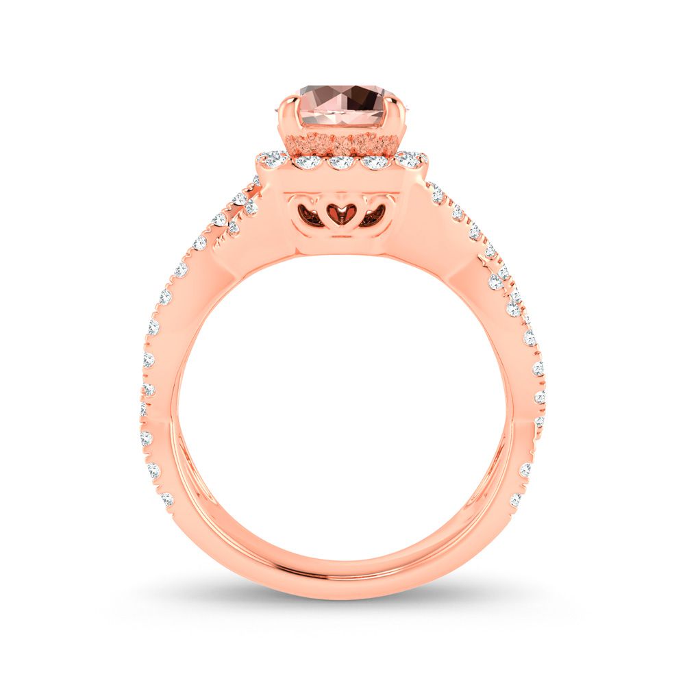 0.62 ct Morganite & Diamond Ring in 14K Gold
