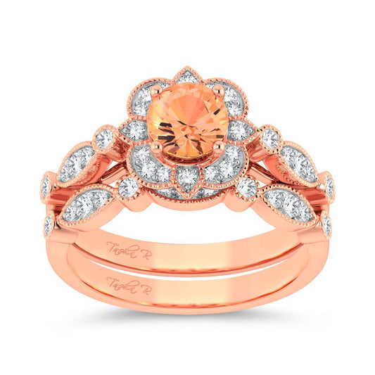0.50 ct Morganite & Diamond Ring in 14K Gold
