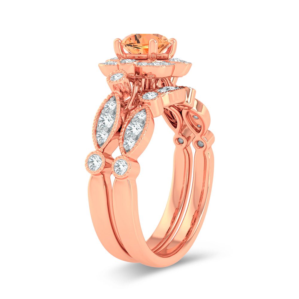 0.50 ct Morganite & Diamond Ring in 14K Gold