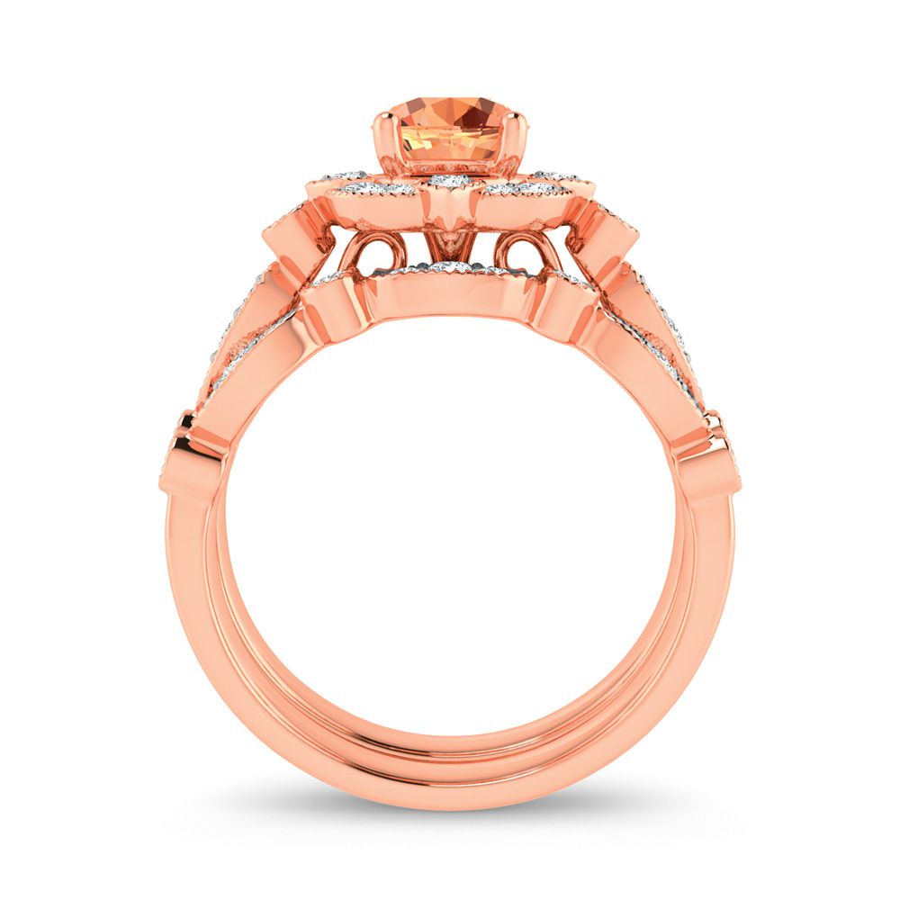 0.50 ct Morganite & Diamond Ring in 14K Gold