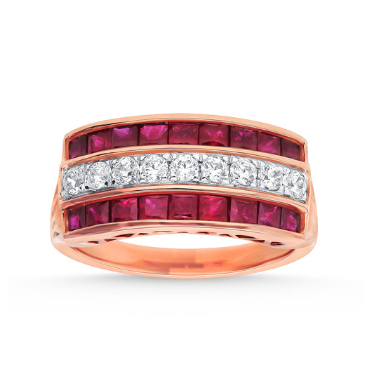 0.37 ct Ruby & Diamond Ring in 14K Gold