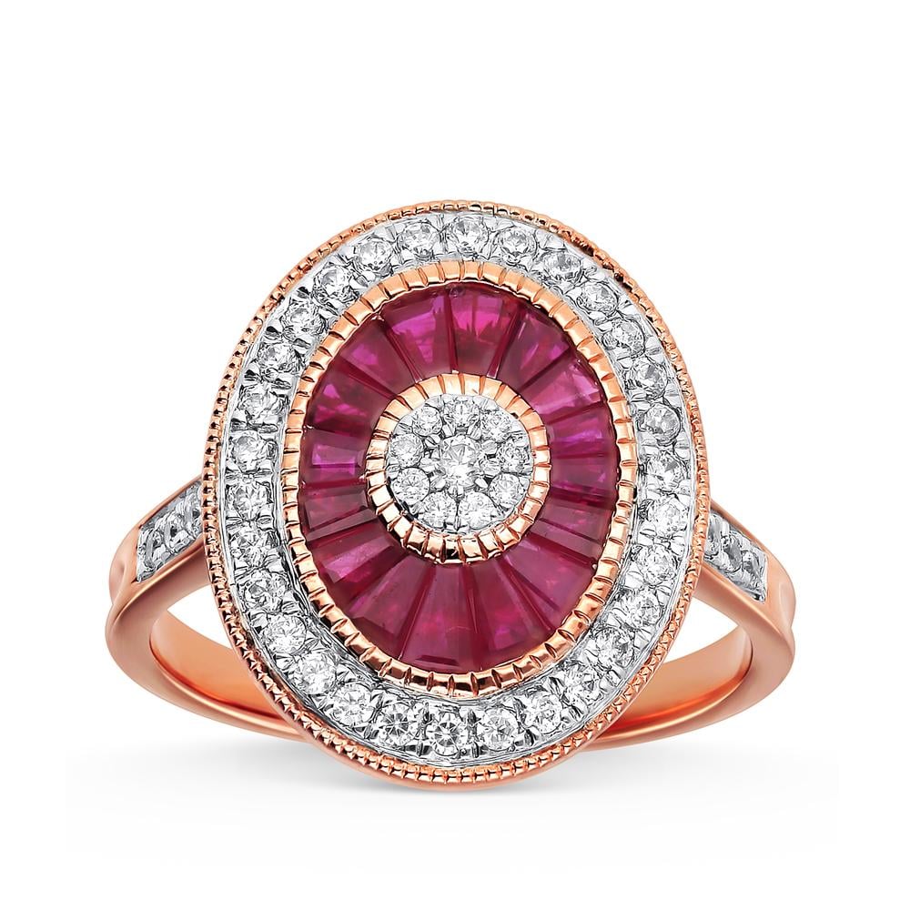 0.41 ct Ruby & Diamond Ring in 14K Gold