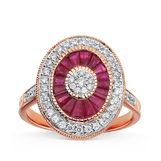 0.41 ct Ruby & Diamond Ring in 14K Gold