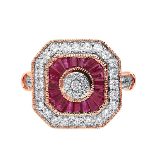 0.65 ct Ruby & Diamond Ring in 14K Gold