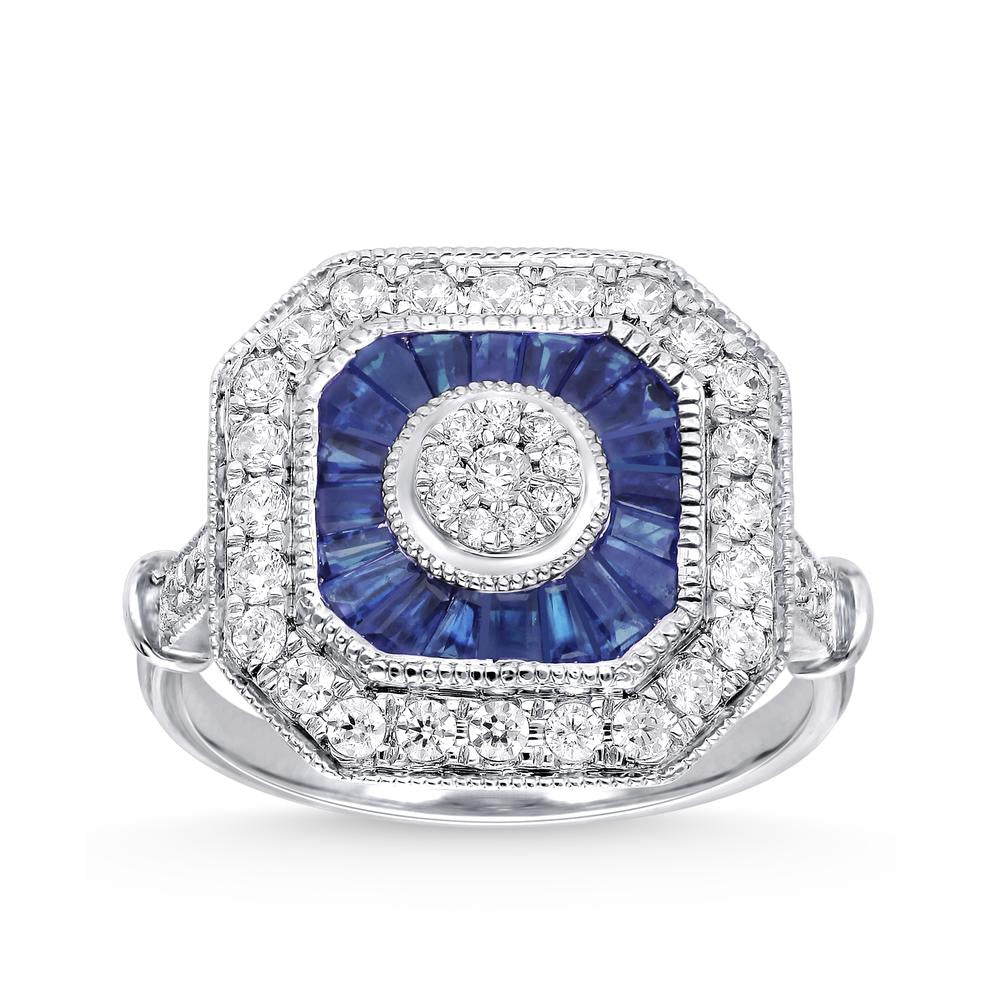 0.68 ct Sapphire & Diamond Ring in 14K Gold