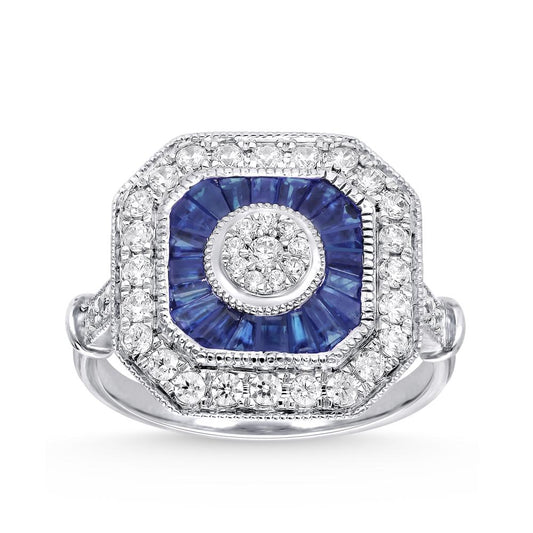 0.68 ct Sapphire & Diamond Ring in 14K Gold