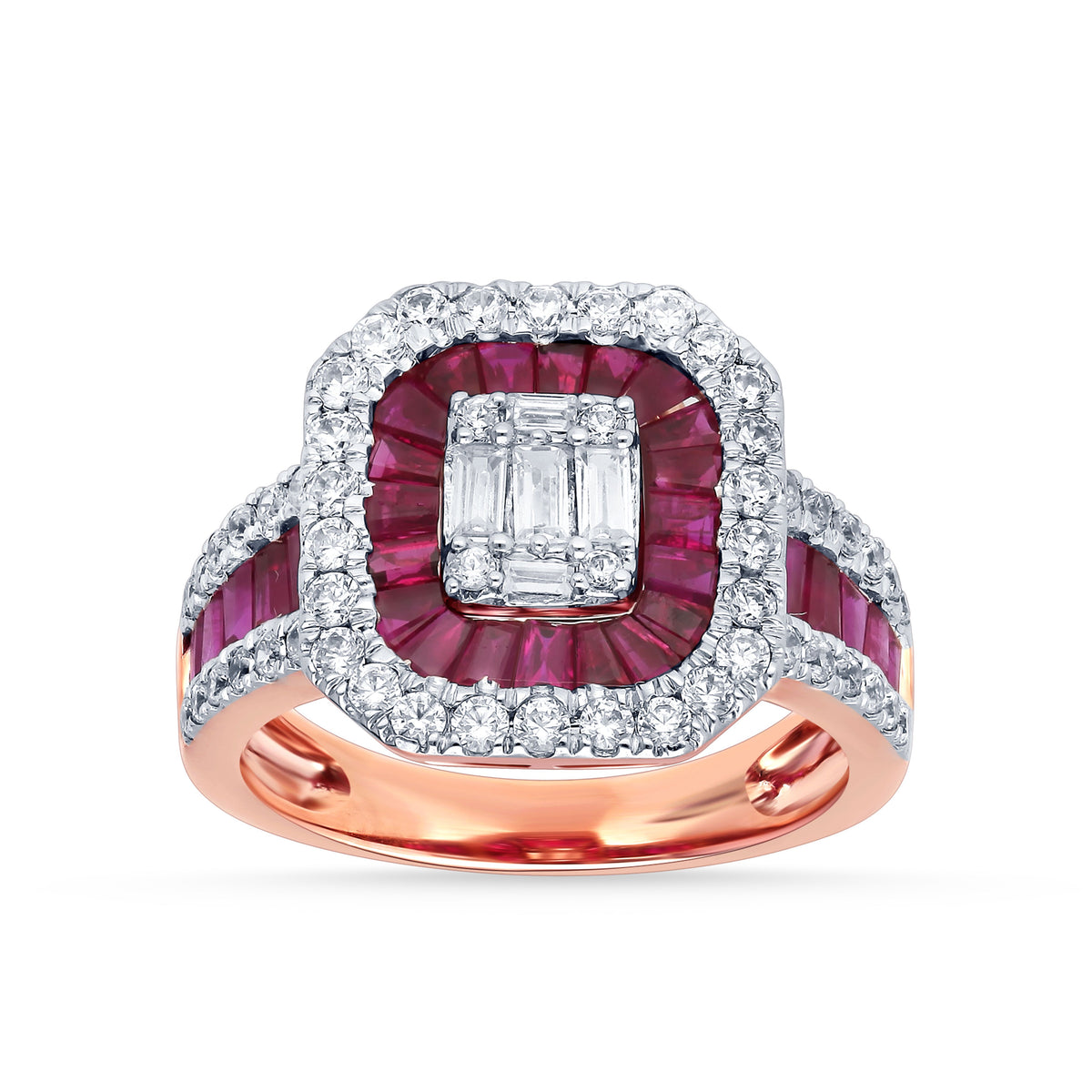 0.93 ct Ruby & Diamond Ring in 14K Gold