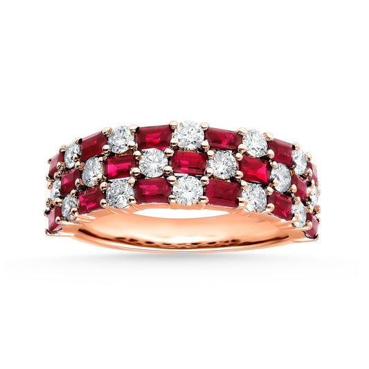 0.88 ct Ruby & Diamond Ring in 14K Gold