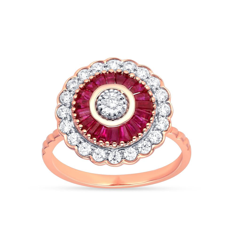 0.40 ct Ruby & Diamond Ring in 14K Gold