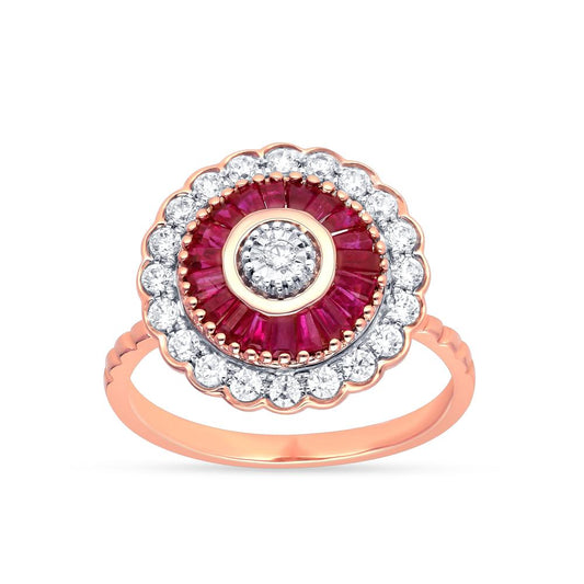0.40 ct Ruby & Diamond Ring in 14K Gold