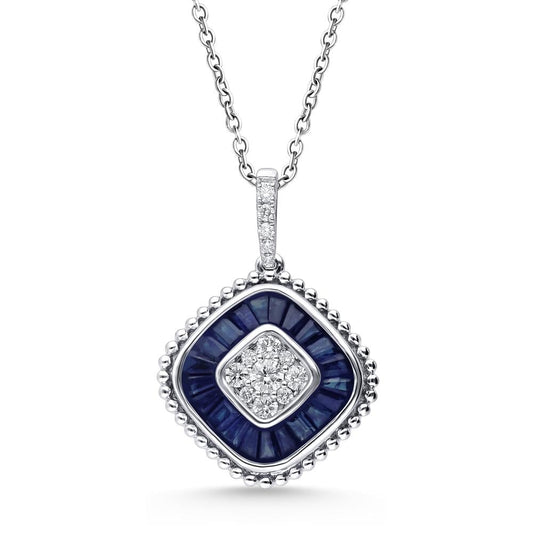 0.25 ct Sapphire & Diamond Pendant in 14K Gold
