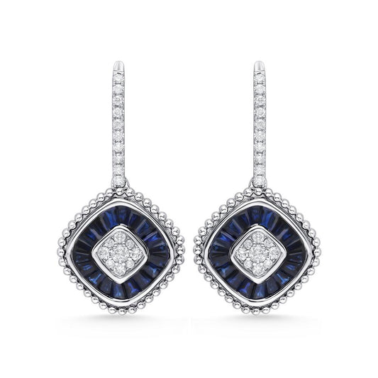0.40 ct Sapphire & Diamond Earrings in 14K Gold
