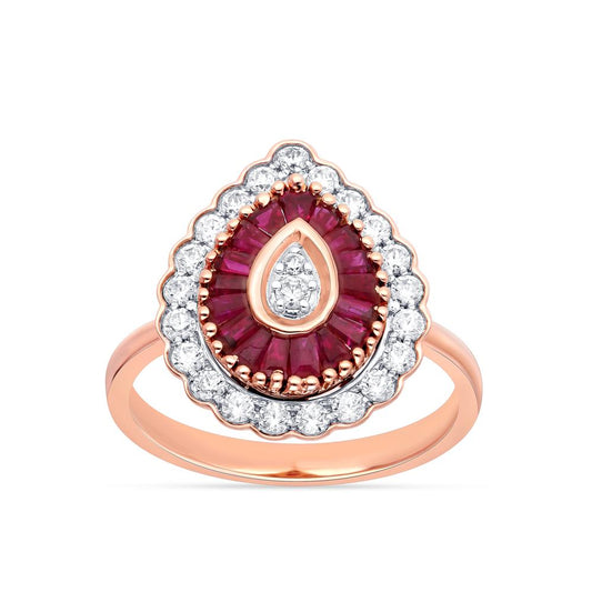 0.34 ct Ruby & Diamond Ring in 14K Gold