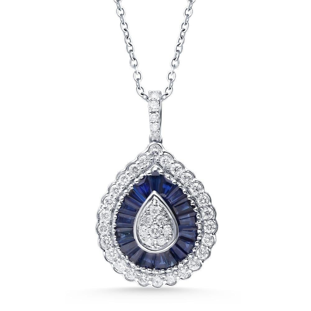 0.59 ct Sapphire & Diamond Pendant in 14K Gold