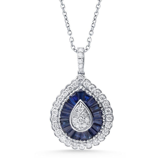 0.59 ct Sapphire & Diamond Pendant in 14K Gold