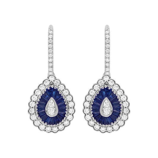 0.99 ct Sapphire & Diamond Earrings in 14K Gold