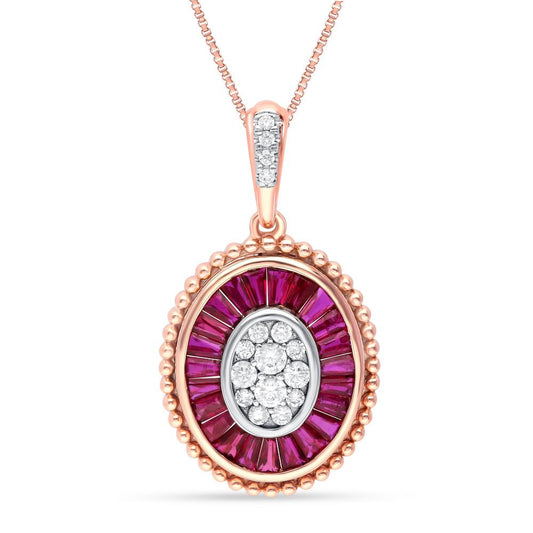 0.21 ct Ruby & Diamond Pendant in 14K Gold